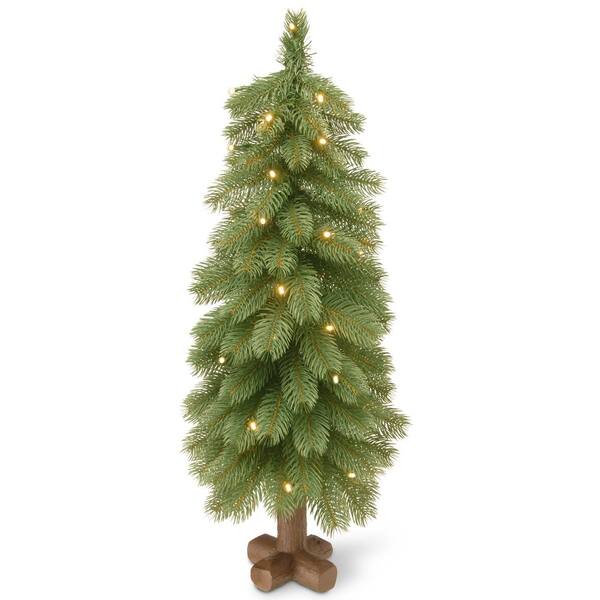 National Tree Company 30 in. Feel-Real Bayberry Cedar Tree with Battery Operated LED Lights