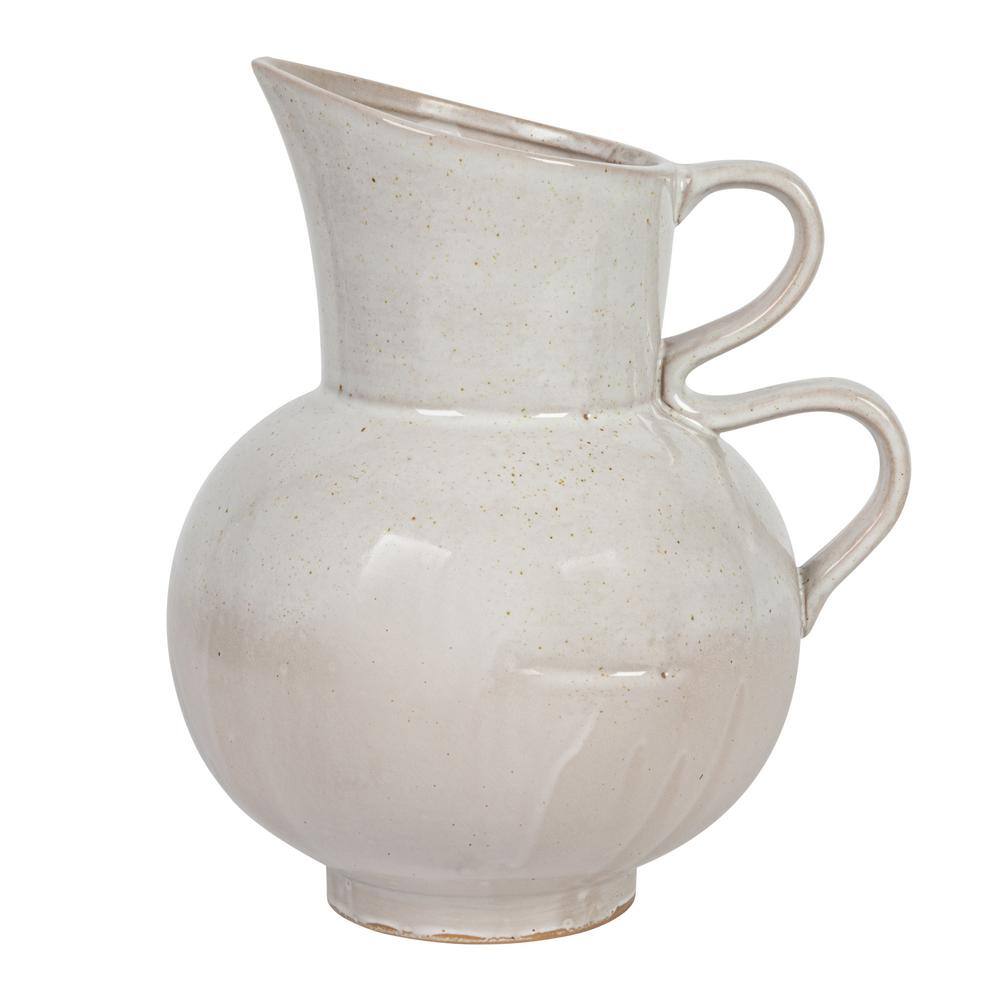 Speckled Cream Stoneware Planter Pot with Knob Details
