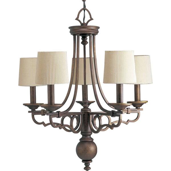 Progress Lighting Meeting Street Collection 5-Light Roasted Java Chandelier