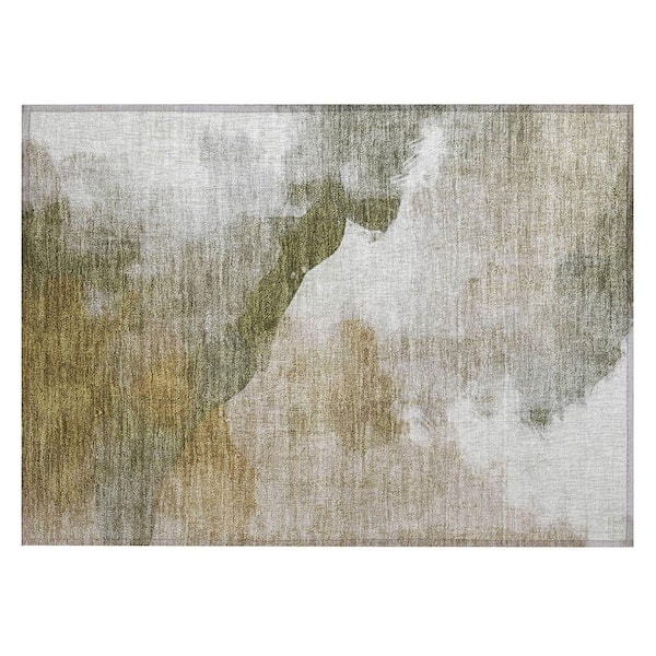 Chantille Machine Washable Indoor/Outdoor Abstract ACN2043 Green 1 ft. 8 in. x 2 ft. 6 in. Accent Rug