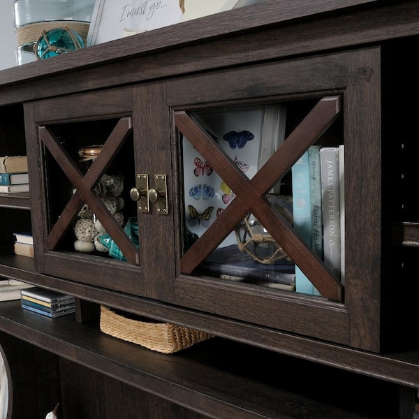 SAUDER Costa Coffee Oak Organizer Desk Hutch 422983 - The Home Depot