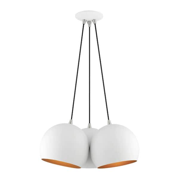 Livex Lighting Piedmont 3-Light White Globe Pendant
