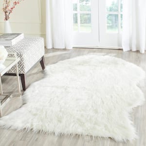 Faux Sheep Skin Ivory 2 ft. x 3 ft. Solid Color Area Rug