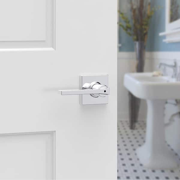 Casey Polished Chrome Bed/Bath Privacy Door Handle Featuring Microban with Lock