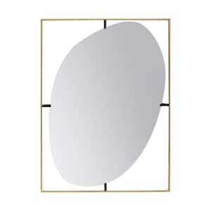 30 in. W x 40 in. H Gold Metal Frame Contemporary Design Wall Decor Mirror for Bathroom, Living Room Entryway