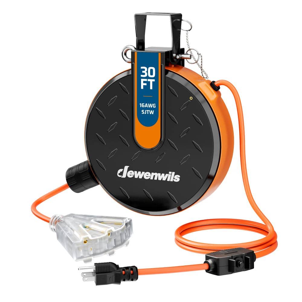 30 ft. 16/3 10 Amp Retractable Extension Cord Reel with with 3 Grounded Outlets in Orange for Garage, Workshop price history on PriceWatchPro