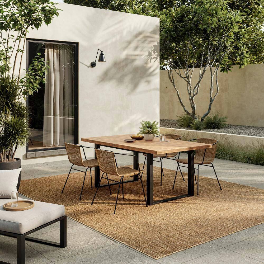 Natural Geometric Flatwoven Rectangular 8' x 10' Indoor/Outdoor Rug