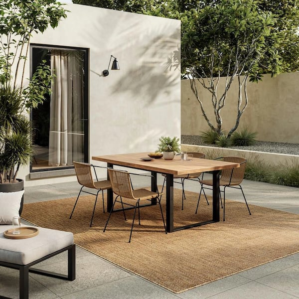Horizon Indoor/Outdoor Natural 8 ft. x 10 ft. Geometric Contemporary Area Rug
