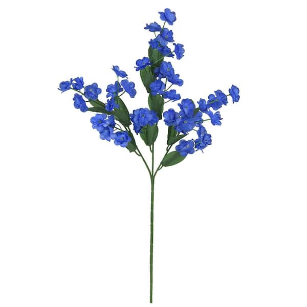 LIVING LUXURY 18 in. Royal Blue Artificial Baby's Breath Gypsophila Flower Stem Spray (Set of 12)