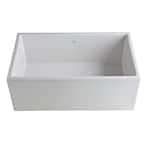 Classic Farmhouse/Apron-Front Fireclay 30 in. Single Bowl Kitchen Sink in White