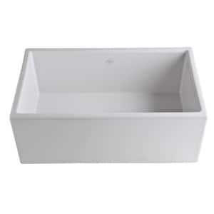 Farmhouse/Apron-Front Fireclay 30 in. Single Bowl Kitchen Sink in White