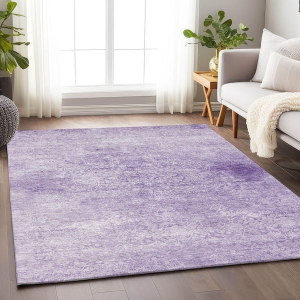 Chantille Machine Washable Indoor/Outdoor Abstract ACN1763 Lilac 3 ft. x 5 ft. Area Rug