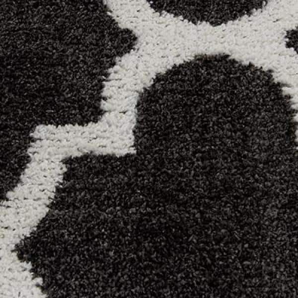 Seyward 2 ft. x 4 ft. Titanium Trellis Shag Scatter Area Rug