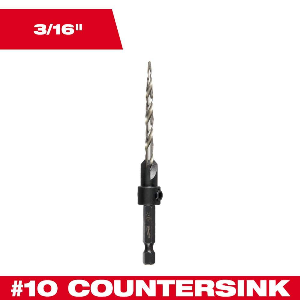 Milwaukee #10 Countersink 3/16 in. Wood Drill Bit 48-13-5002 - The