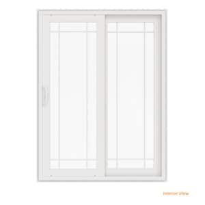 60 in. x 80 in. V-4500 White Vinyl Right-Hand 9 Lite Sliding Patio Door