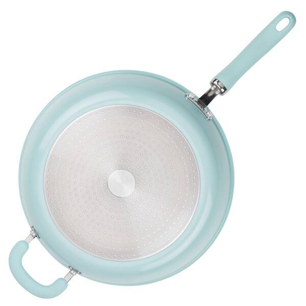 Rachael Ray Create Delicious 12 .5 in. Aluminum Nonstick Deep Skillet,  Light Blue Shimmer 12018 - The Home Depot