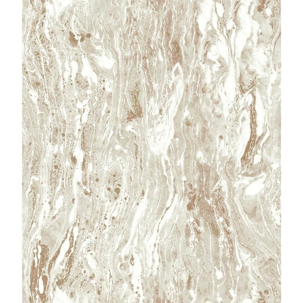RoomMates 28.18 sq. ft. Gold Marble Seas Peel and Stick Wallpaper