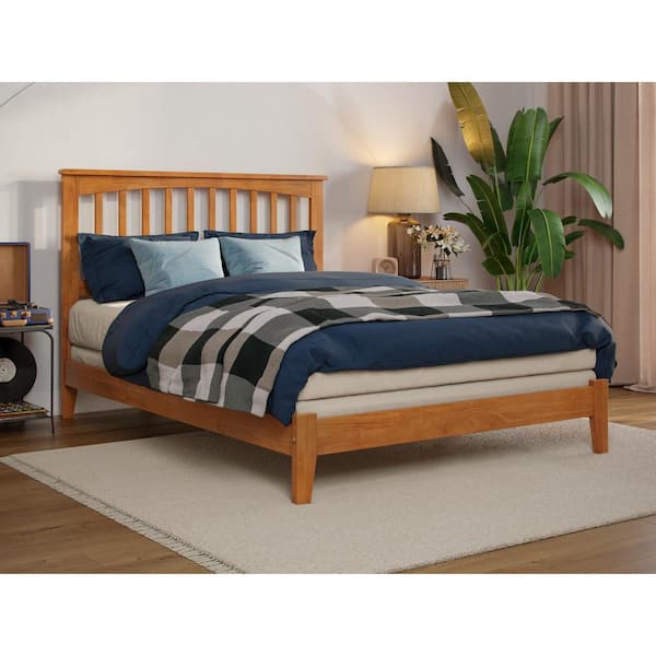 AFI Mission Light Toffee Natural Bronze Solid Wood Frame Full Foundation Panel Bed