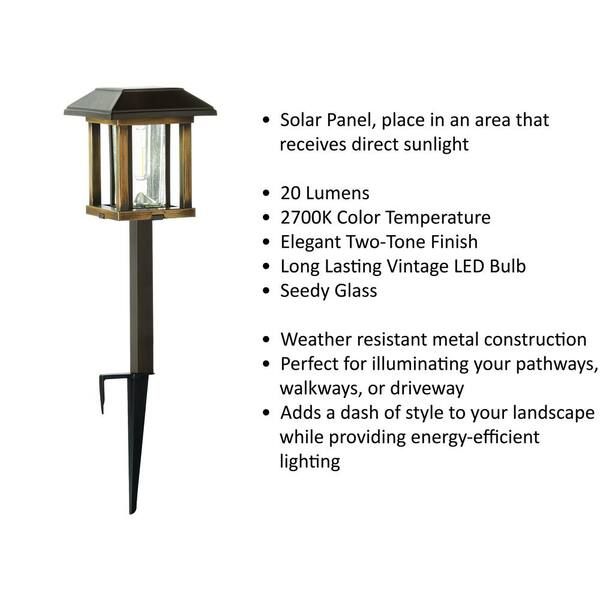 Hampton Bay Duncan 10 Lumens Bronze LED Weather Resistant Outdoor Solar  Path Light (4-Pack) 32300-020-4pk - The Home Depot
