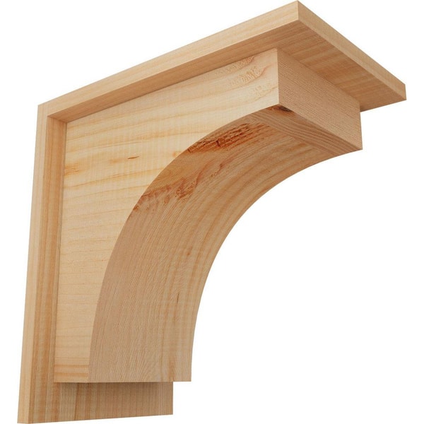 Ekena Millwork 7-1/2 in. x 12 in. x 12 in. Douglas Fir Huntington Smooth Corbel with Backplate