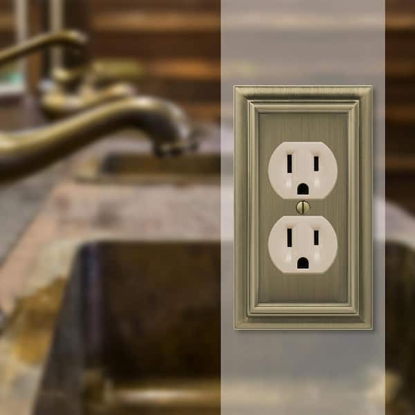 Continental 1 Gang Duplex Metal Wall Plate - Brushed Brass