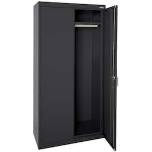 Classic Series Steel Wardrobe Steel Garage Freestanding Cabinet in Black (36 in. W x 72 in. H x 24 in. D)