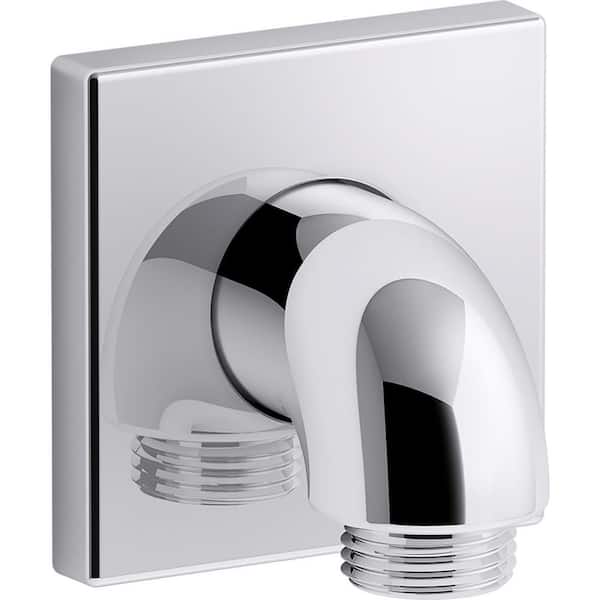 KOHLER Loure 1/2 in. Brass 90-Degree Hub Wall-mount Supply Elbow with Check Valve in Polished Chrome