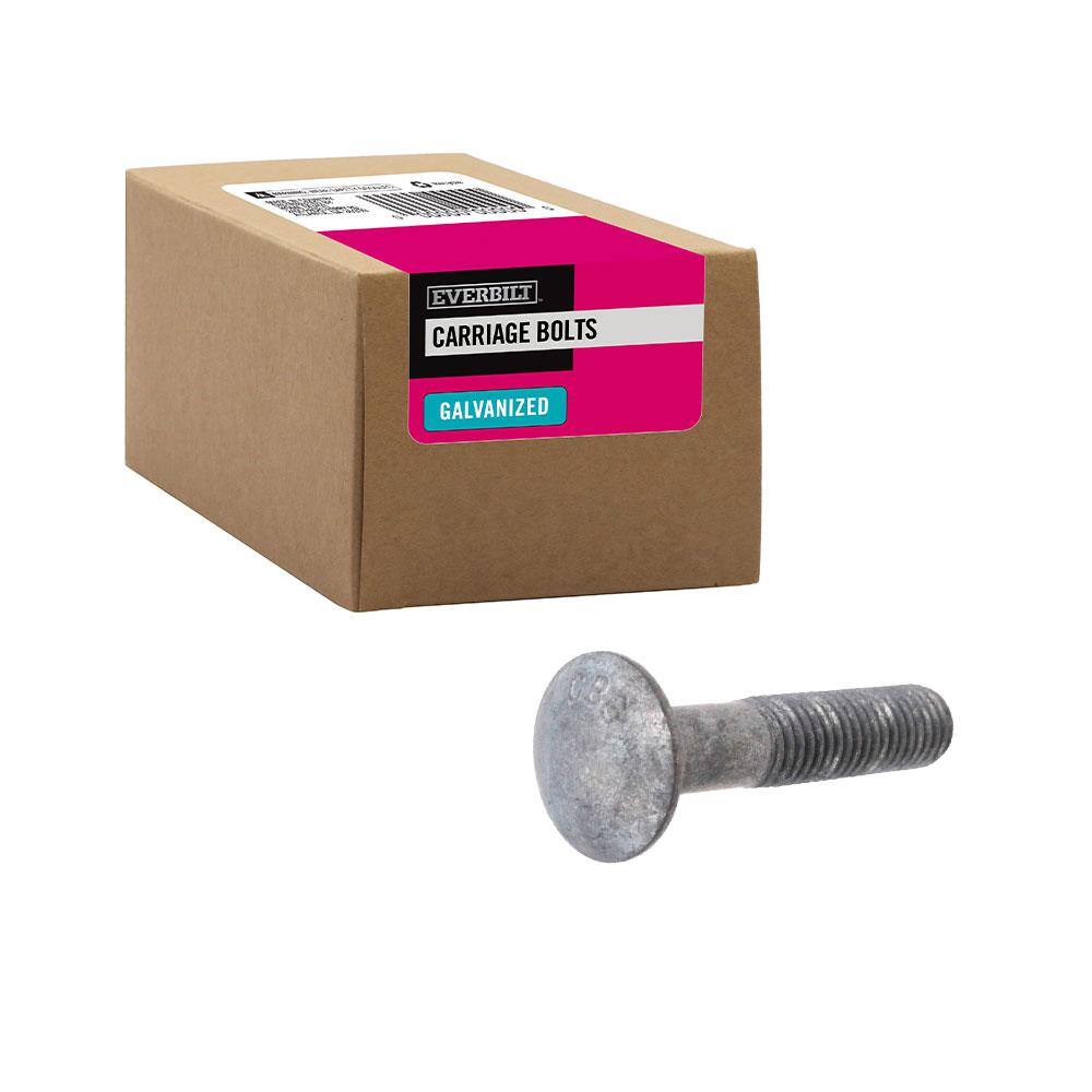 Everbilt 1 4 In 20 X 2 1 2 In Galvanized Carriage Bolt 50 Pack 