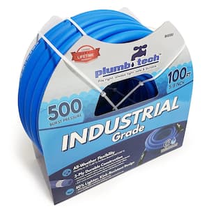 5/8 in. x 100 ft. Industrial Grade Dual-Purpose Blue Synthetic Rubber Hose, BPA Free for Safe Drinking, 500 PSI BP