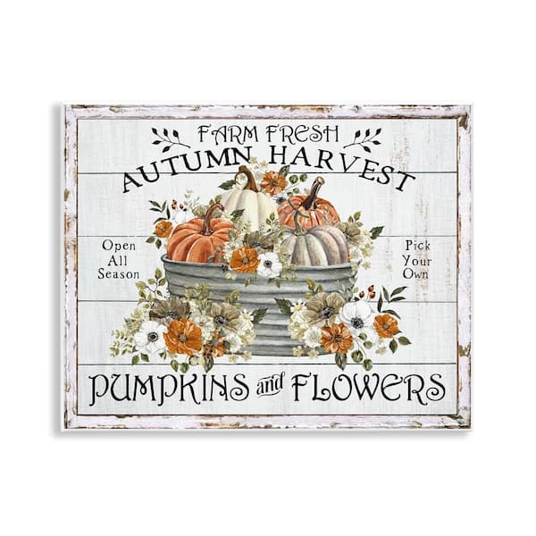 Farm Fresh Harvest Pumpkin by Creatif Belle Unframed Graphic Typography Art Print 11 in. x 14 in.