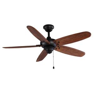Altura 48 in. Indoor/Outdoor Matte Black Ceiling Fan with Downrod and Reversible Motor; Light Kit Adaptable