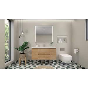 Bohemia 48 in. W Bath Vanity in New England Oak with Reinforced Acrylic Vanity Top in White with White Basin