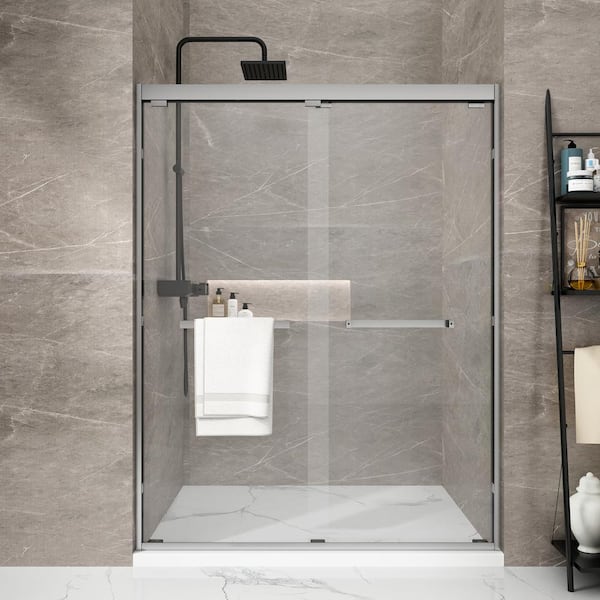 TOOLKISS 56 in. - 60 in. W x 72 in. H Sliding Framed Shower Door