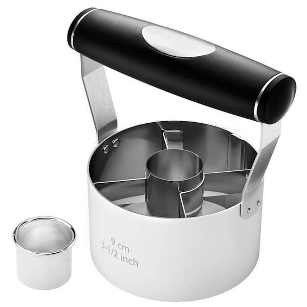 3.5 in. Biscuit Cutter, Stainless Steel Doughnut Cutter with Soft Grip Handle, Professional Baking Dough Tools
