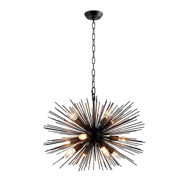 Unbranded 12-Light Black Sputnik Chandelier