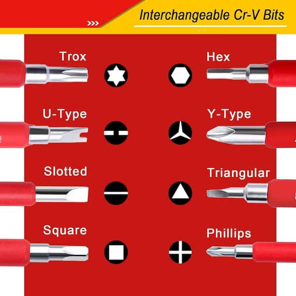 YICHUHAOXI 1000V Insulated 4-5in. Shank 29 Bit Red
