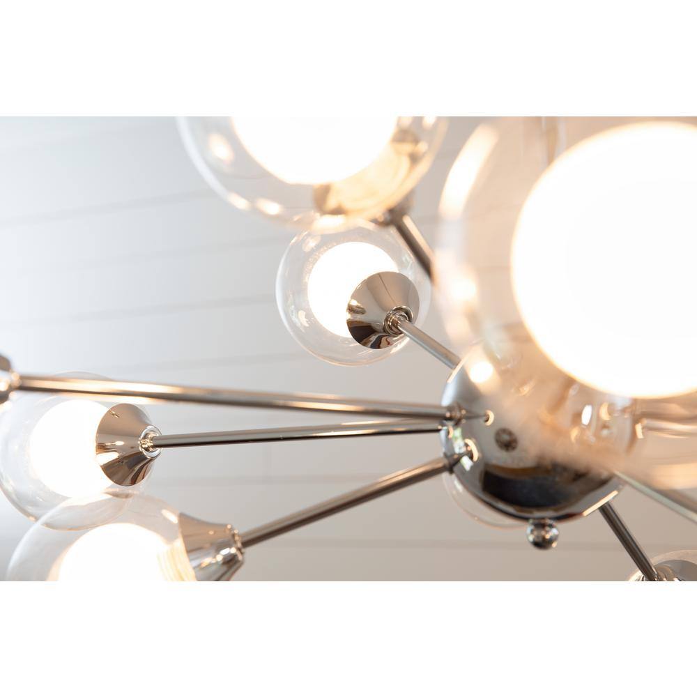 Spellbound 29'' Chrome Sputnik 12-Light Chandelier