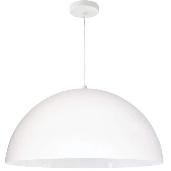 Dainolite Ofelia 1 -Light Matte White LED Pendant with Matte White Metal Shade
