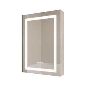 20 in. x 26 in. Rectangular Aluminum Bathroom Medicine Cabinet with Mirror and LED Light