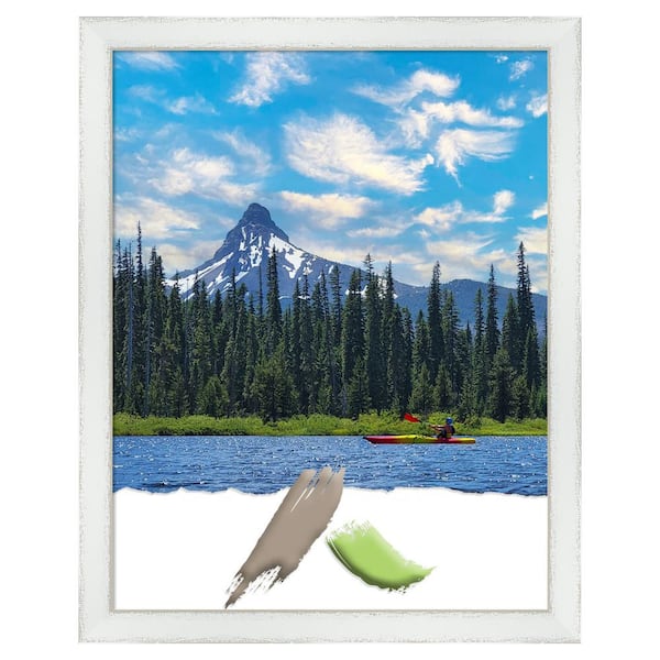 Amanti Art Breeze Distressed White Wood Picture Frame Opening Size 11 x 14 in.