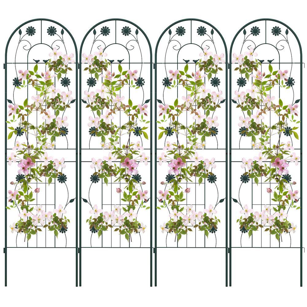 71 in. x 20 in. Green Metal Arch Garden Trellis Decorative for Climbing Plants (4-Pack) price history on PriceWatchPro