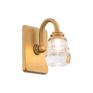 Rondelle Aged Brass LED Vanity Light Bar and Wall Sconce, 3000K