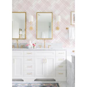 Pink Zag Modern Plaid Wallpaper Border Sample