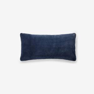Company Cotton Plush Navy 14 in. x 30 in. Decorative Throw Pillow Cover