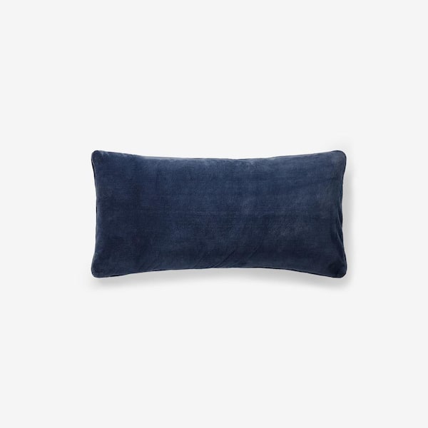 The Company Store Company Cotton Plush Navy 14 in. x 30 in. Decorative Throw Pillow Cover