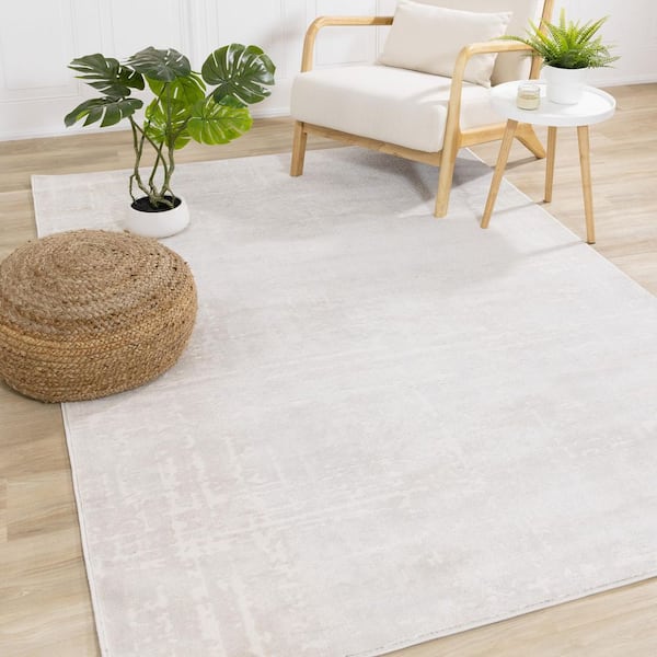 Veran Collections 7 ft. x 10 ft. Beige Organic, Tonal/Solid Indoor Area Rug
