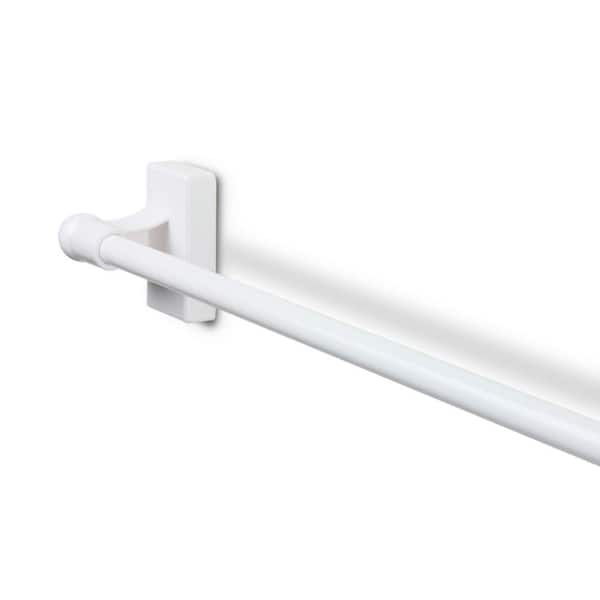 Rod Desyne 17 in. - 30 in. Magnetic Single Curtain Rod in White MAG-01 -  The Home Depot