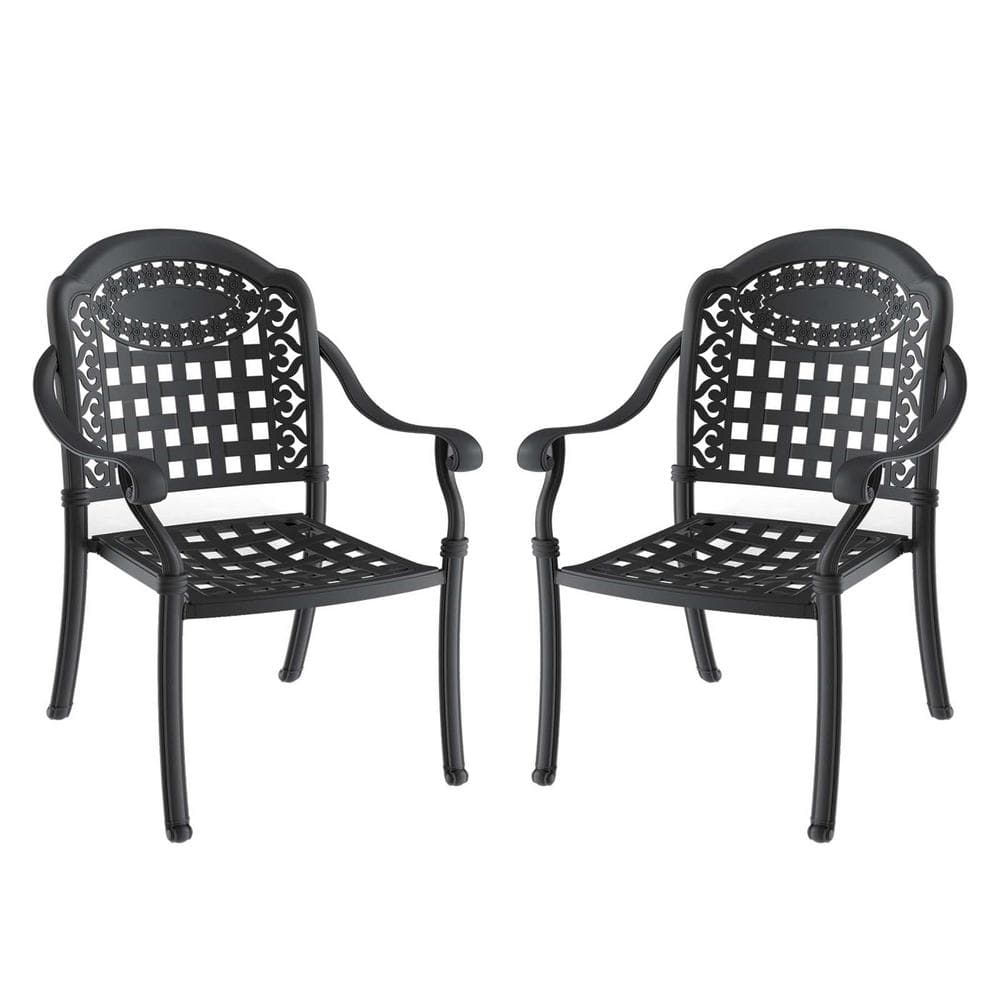 Cast Aluminum Outdoor Dining Chair Patio Dining Chairs with Anti-slip Foot 