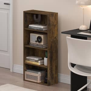 Furinno Basic 35.04 in. Tall Amber Pine Wood 4-Shelf Open Shelf