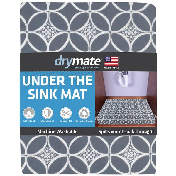 Drymate Premium Indigo Grey 24 in. D x 59 in. L Solid Slip Resistant